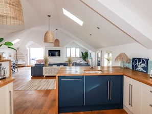 Fridge, dishwasher, electric kettle, toaster