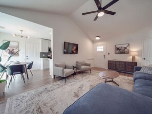 TV, fireplace - Fully Updated 3-BR Ranch Escape—Near USNWC/Airport (Charlotte)