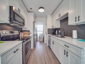 Fridge, microwave, oven, stovetop - Fully Updated 3-BR Ranch Escape—Near USNWC/Airport (Charlotte)