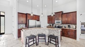 House, Multiple Beds (Central inland home with pool, spa an) | Private kitchen