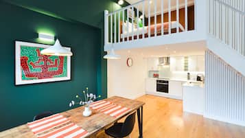 Large Mezzanine Studio Apartment | Private kitchen | Mini-fridge, microwave, stovetop, espresso maker