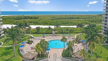 Condo, 1 King Bed with Sofa bed (Beachfront condo with pool, gym, gril) | Pool | A heated pool