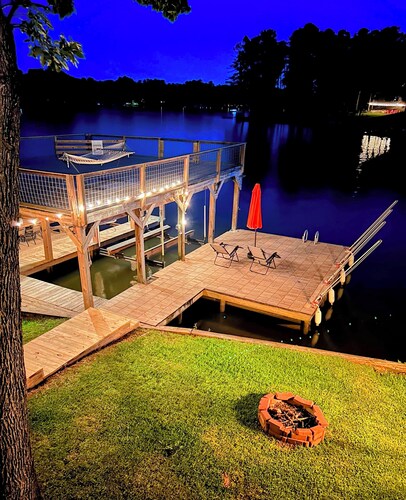 Waterfront cottage with private two-story boat dock
