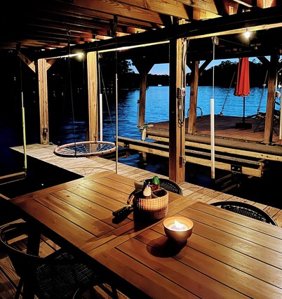 Waterfront cottage with private two-story boat dock