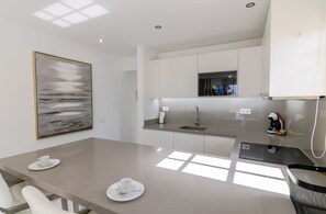 Fridge, microwave, oven, stovetop - Mango La Caleta Hideaway near Playa del Duque and La Caleta center.  (Costa Adeje)