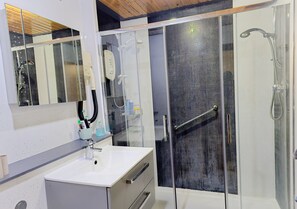 Hair dryer, towels