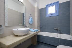 Eco-friendly toiletries, hair dryer, towels, soap