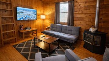 Fernseher, Kamin, DVD-Player