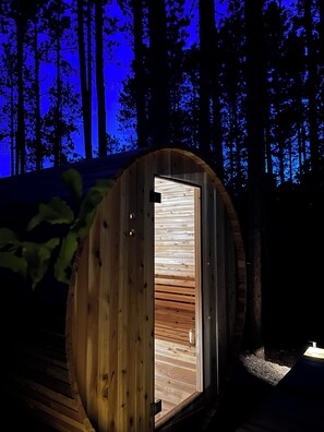 Sauna - Aurora Luxury Dome + Hot Tub + Sauna + N MI + Kitchen + Bathroom + King + Queen! (Benzonia)