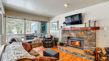 TV, fireplace, DVD player