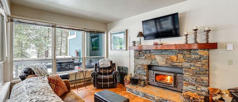 TV, fireplace, DVD player