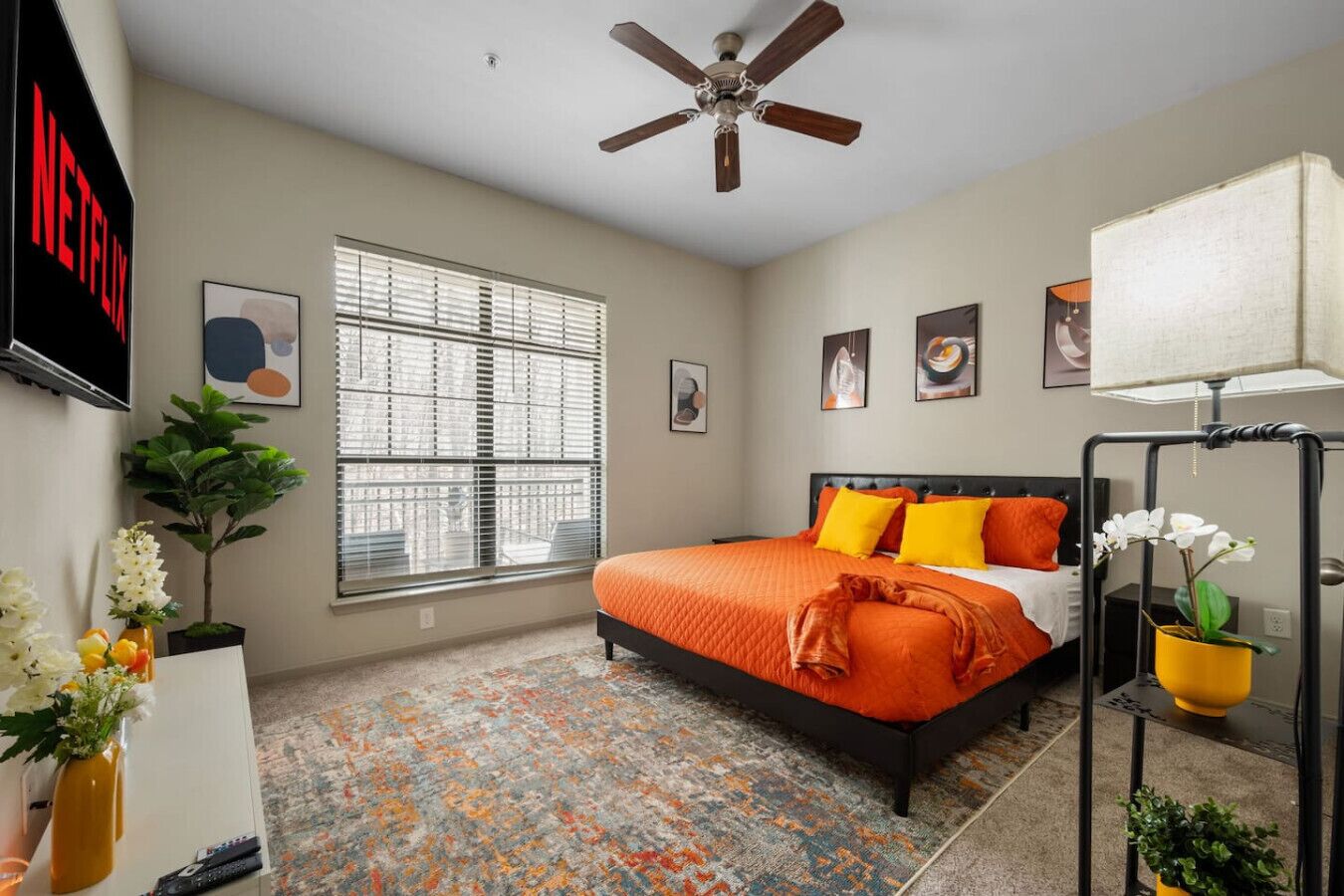 1 bedroom, desk, iron/ironing board, travel crib