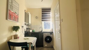Fridge, microwave, stovetop, toaster