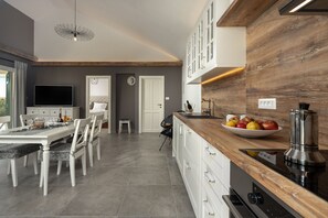 Fridge, microwave, oven, dishwasher - Villa Oliveto with pool,jacuzzi & sauna (Donji Kašic)