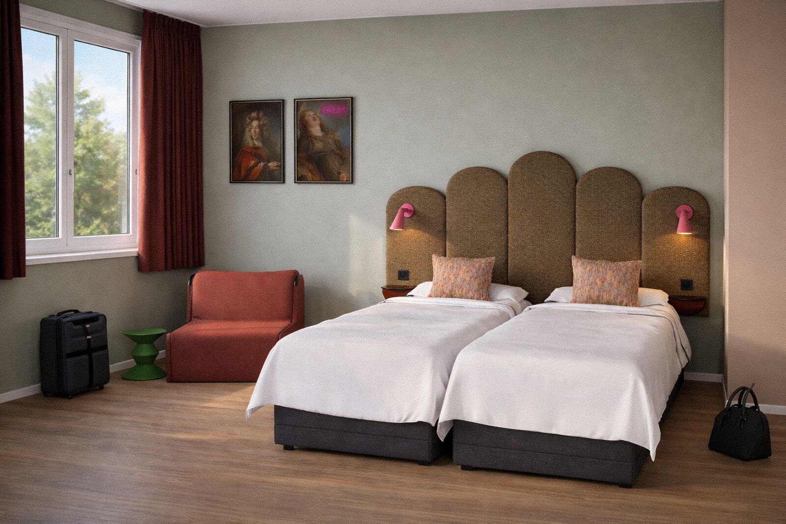 Zweibettzimmer | Individuell dekoriert, Verdunkelungsvorhänge, kostenloses WLAN