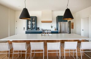 Fridge, microwave, oven, stovetop - Line Street Lofts | Luxe King St Retreat + Balconies (Charleston)