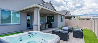 Stylish Revival Retreat w/ Hot Tub & Fire Pit