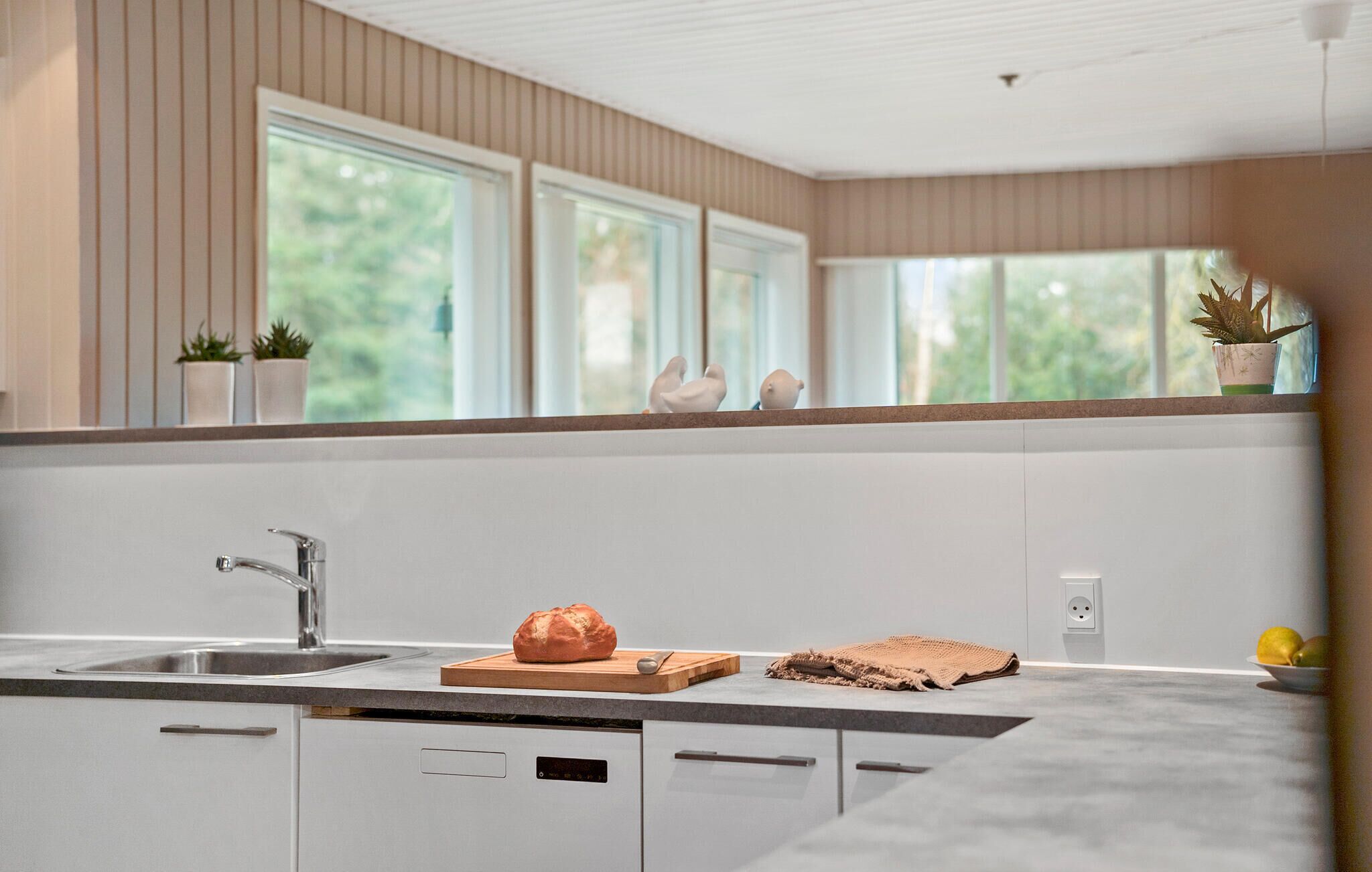 Fridge, dishwasher, coffee/tea maker