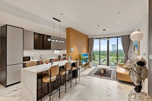 Deluxe Apartment, 2 Bedrooms, Kitchen, City View | Living area - The Crest (Ho Chi Minh City)