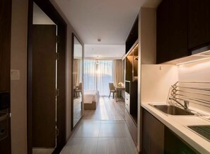 Studio, City View | Private kitchen - Capital Panorama Apartment (Nha Trang)