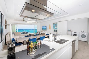 Fridge, microwave, oven, stovetop - Rum Point Resort #406 3BR Premium (Seven Mile Beach)