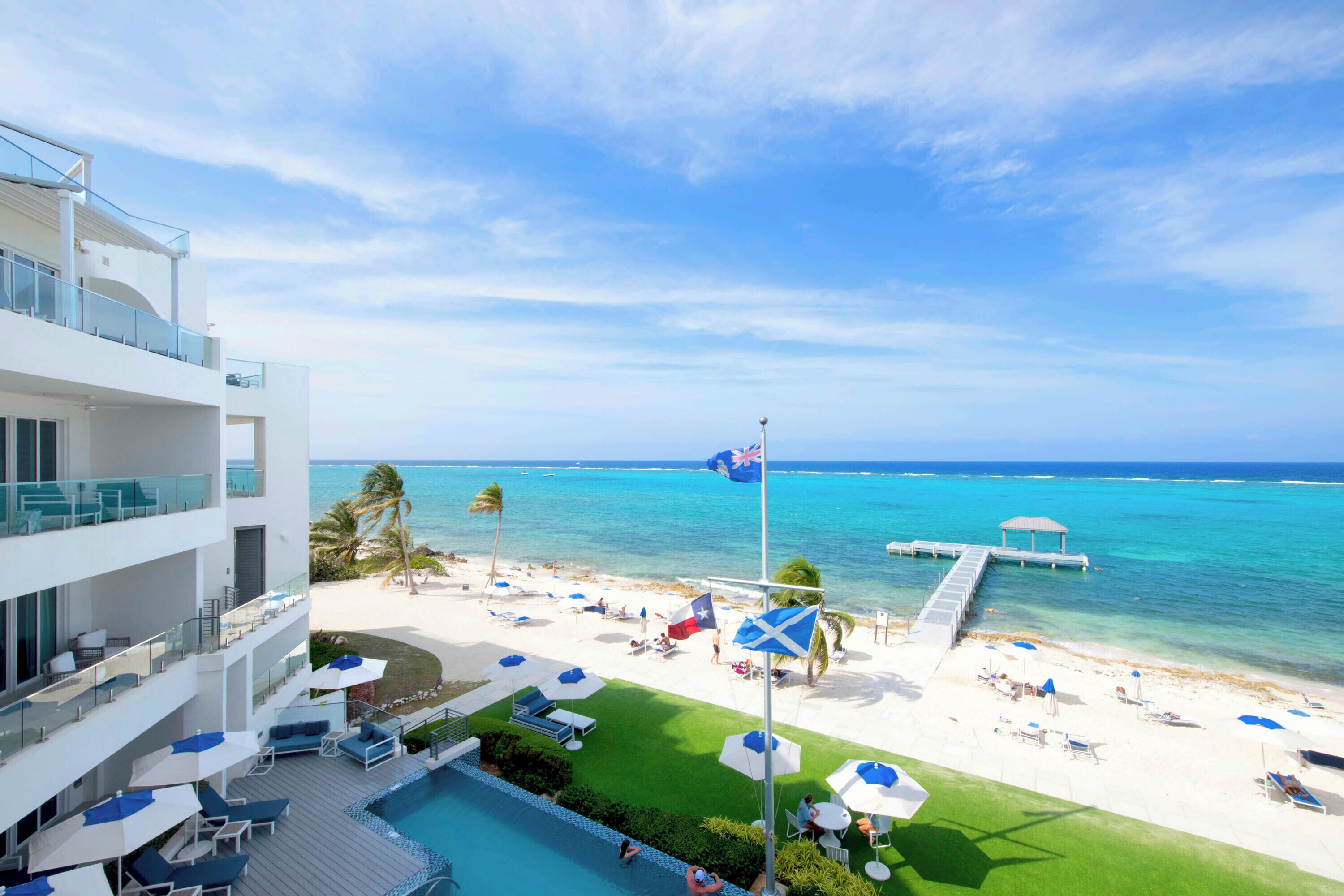 On the beach, sun-loungers, beach towels