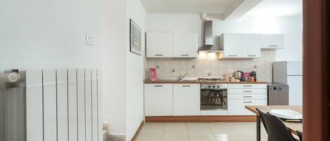 Fridge, oven, dishwasher, coffee/tea maker