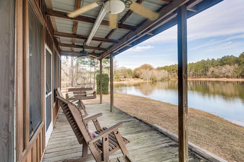 Georgia Lakefront Cabin w/ Fire Pit + Grills!