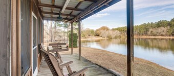 Georgia Lakefront Cabin w/ Fire Pit + Grills!