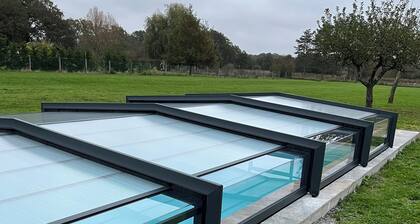 Maison avec plan d'eau ( pĂȘche no kill ) et piscine privĂ©e 8x4