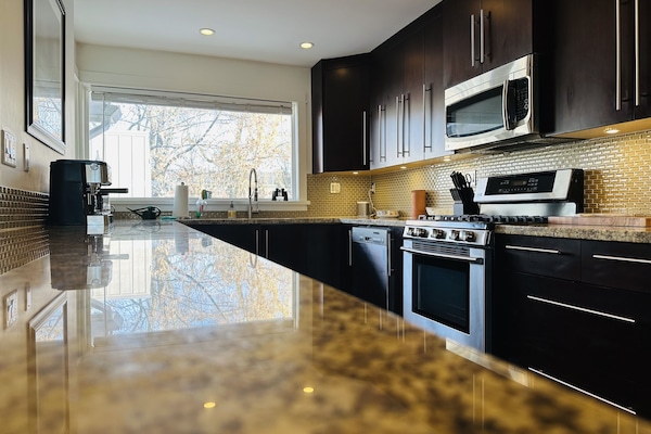 Kylskåp, mikrovågsugn, ugn och spishäll