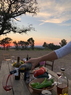 Outdoor dining - Wine and Whiskey in the Wild  *Glamping an Adventure and Luxury (Hye)