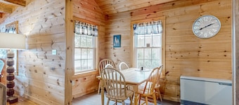 Rustic, lakefront cabin with floating dock, firepit & fireplace - dog-friendly