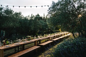 Outdoor banquet area