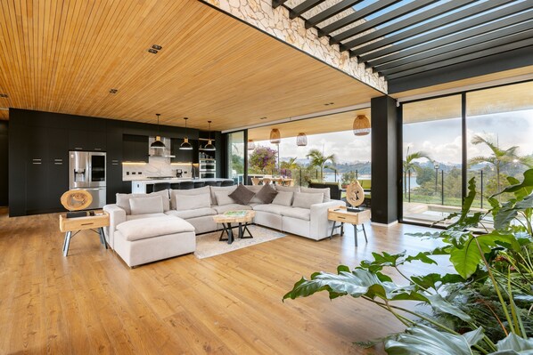 Televisor, llar de foc i oficines 