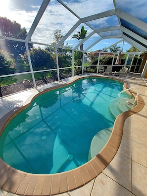 Outdoor pool, a heated pool