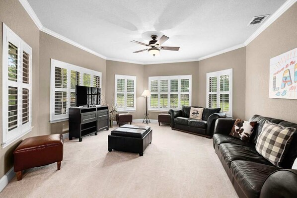 TV, fireplace, offices - Lake View Hot Tub Fire Pit & Outdoor Family Seating (Canyon Lake)