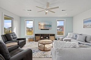 House, 4 Bedrooms | Living area | Smart TV, streaming services - The Big Shore 4 Bedroom Home by RedAwning (Port Bolivar)