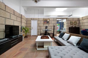 TV, DVD player, stereo