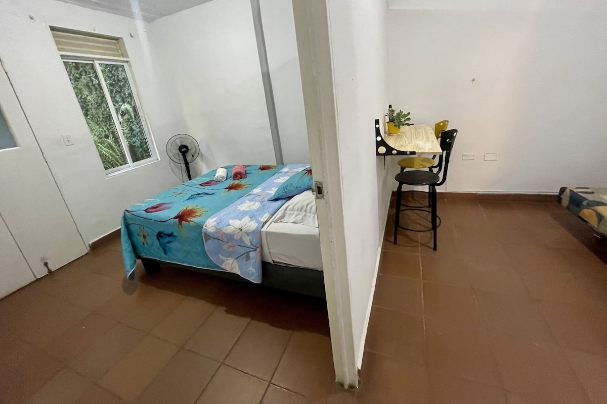 Departamento básico | 1 habitación, tabla de planchar con plancha, wifi gratis y ropa de cama