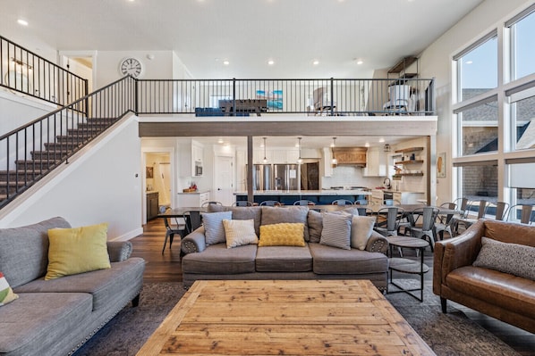 Smart TV, fireplace, video games, DVD player