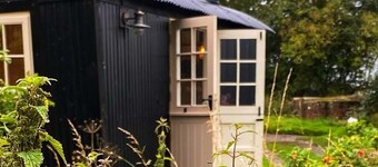 shepherd hut glamping in Northumberland