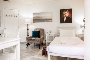 Desk, free WiFi, bed sheets