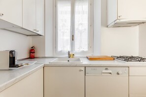 Fridge, oven, stovetop, dishwasher