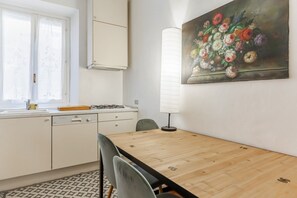 Fridge, oven, stovetop, dishwasher