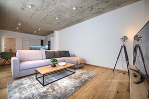 Living area - SOUK 32 - Minimalist Luxury One-Bedroom Apartments on Soukenická (Hlavní mesto Praha)