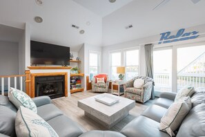 TV, fireplace, DVD player, books - Coastal Charm with Pool, Hot Tub & Resort Perks! (Corolla)