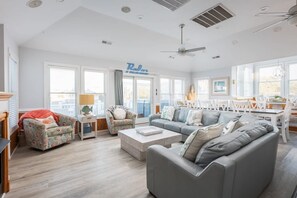 TV, fireplace, DVD player, offices - Coastal Charm with Pool, Hot Tub & Resort Perks! (Corolla)