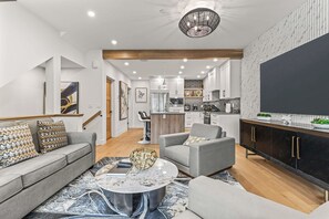 TV, fireplace, offices