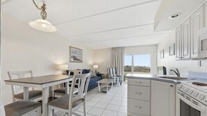Coffee/tea maker, fridge, microwave, oven - Beacher's Oceanfront Patio Plus Suite with on site front desk and staff (St. Augustine)